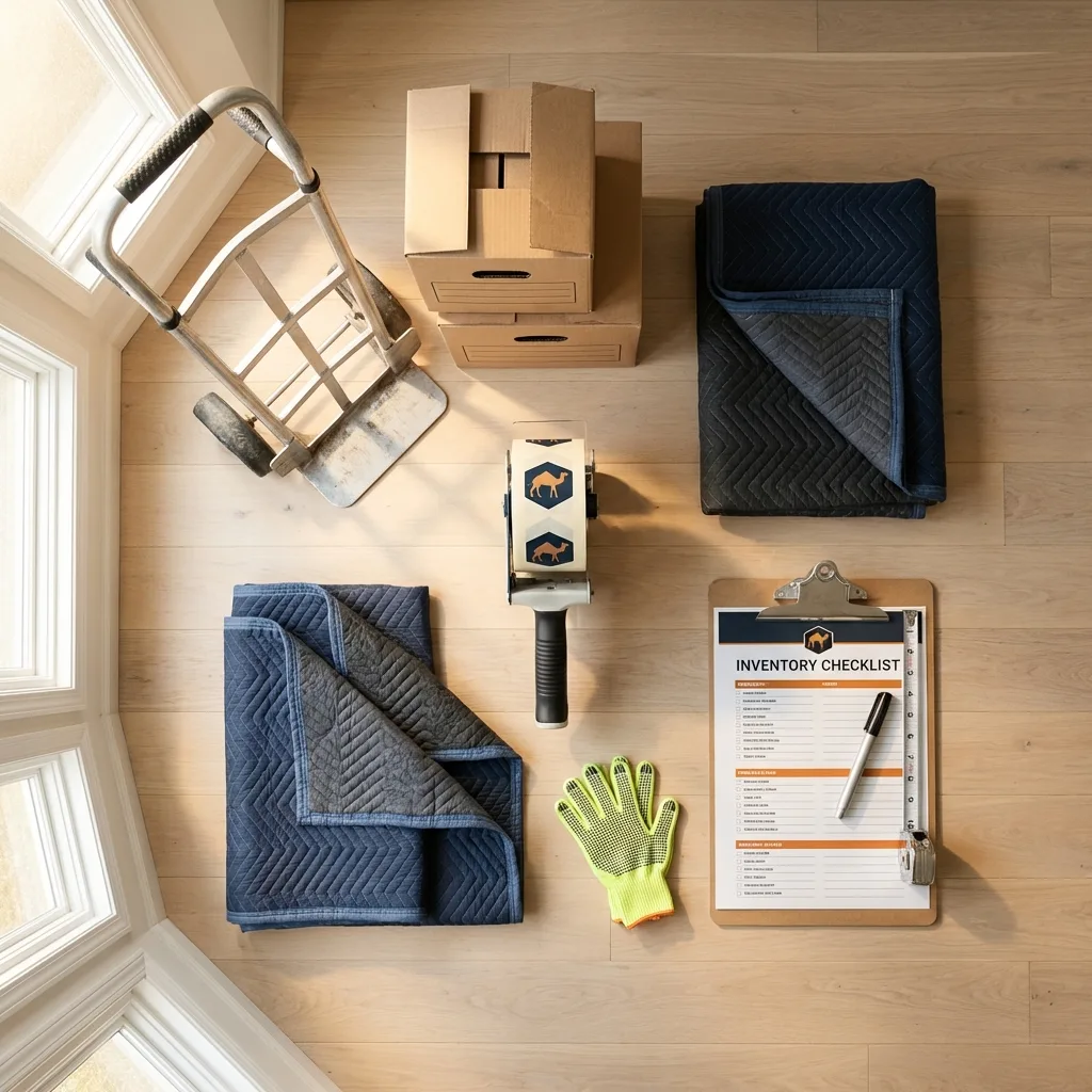 Professional moving supplies and packing materials layout for Bayou La Batre residential relocations